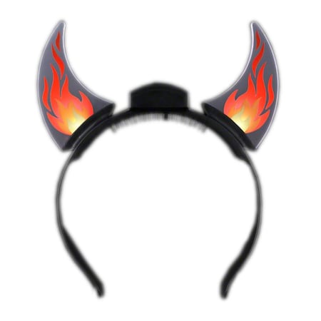 Endless Games Animated Light Up Dancing Flames Devil Acrylic Horn Headband EN3335768